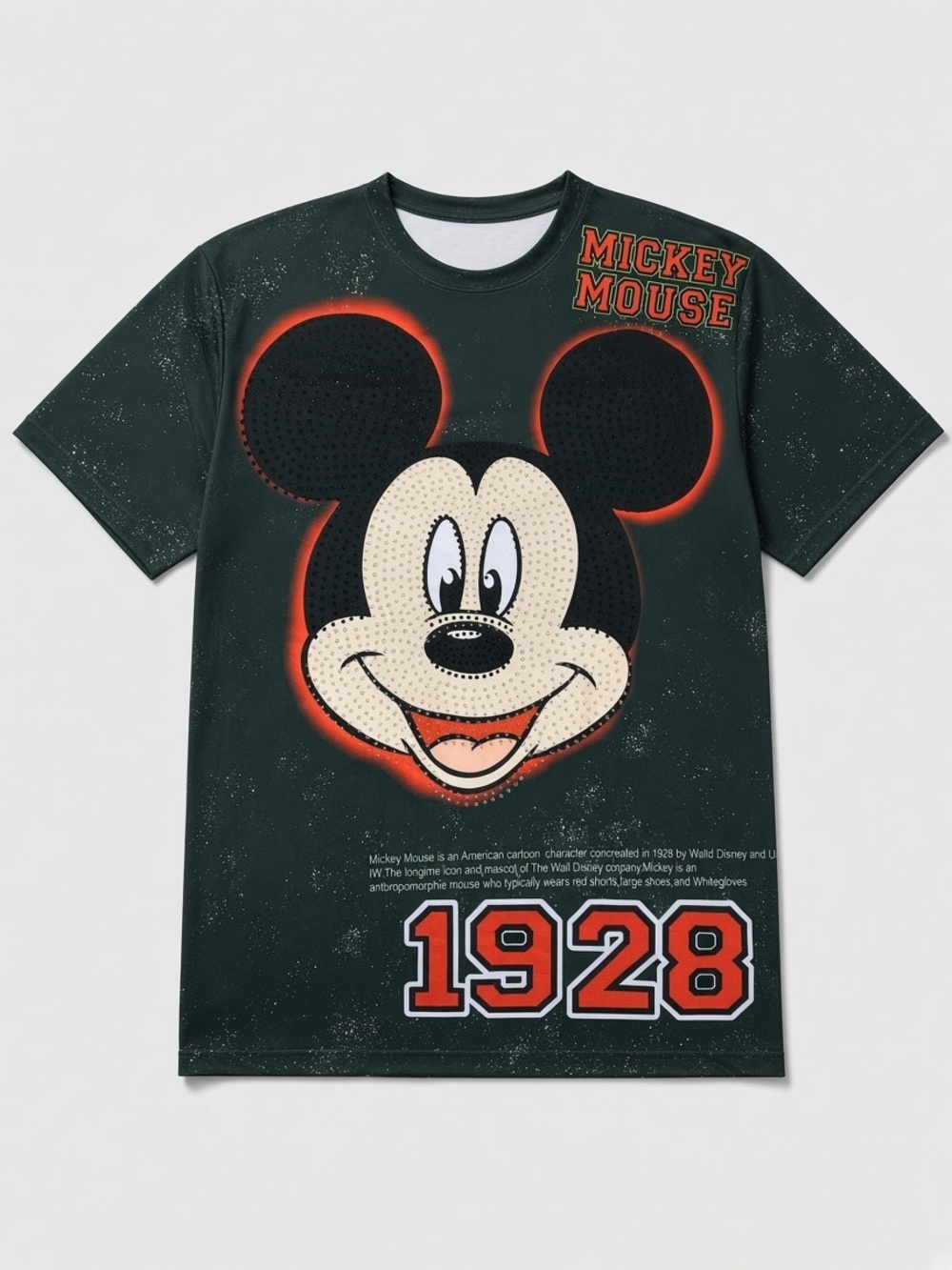 Beaded Disney Black & Cream Mickey Mouse 1928 Graphic Tee